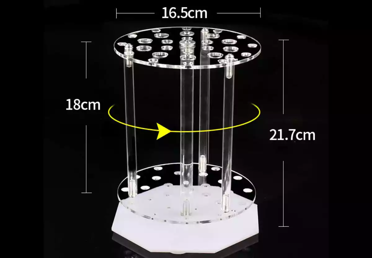 round shaped acrylic pipette rack