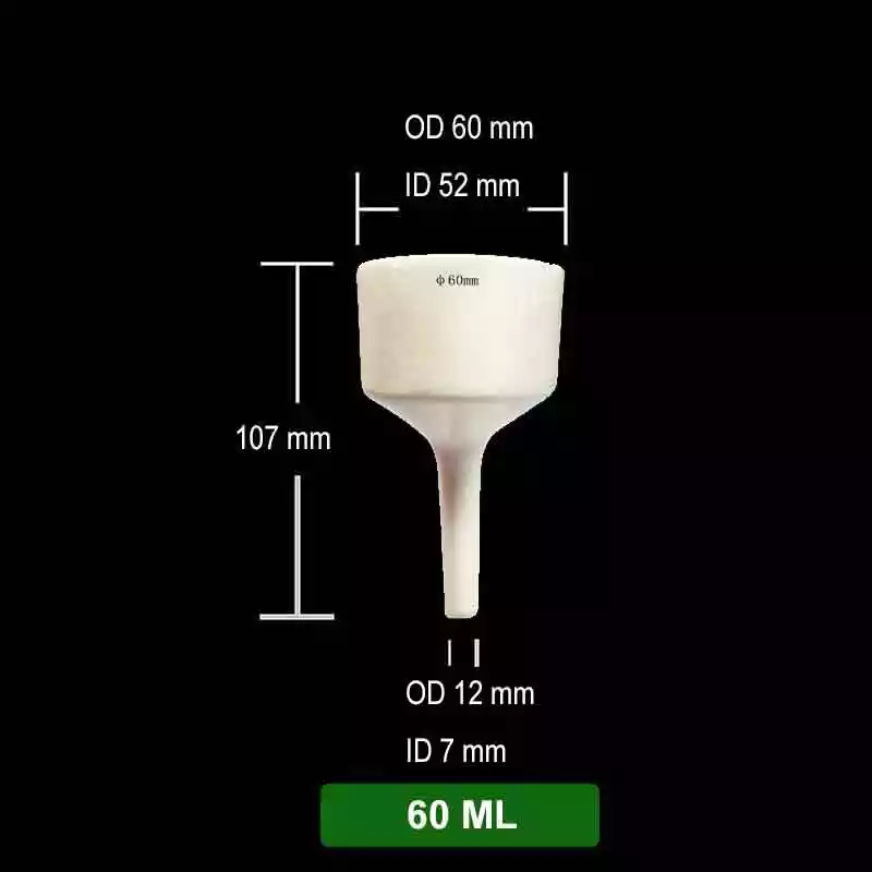 60 ml Buchner Funnel size details