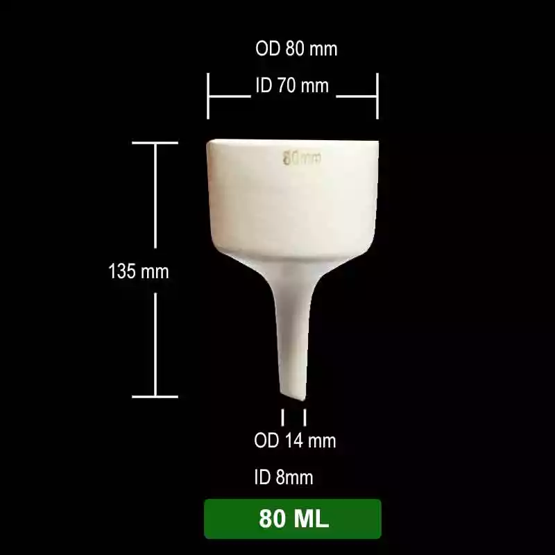 80 ml Buchner Funnel size details