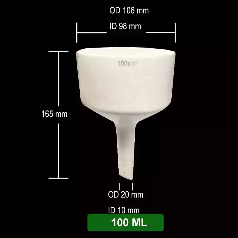 100 ml Buchner Funnel size details