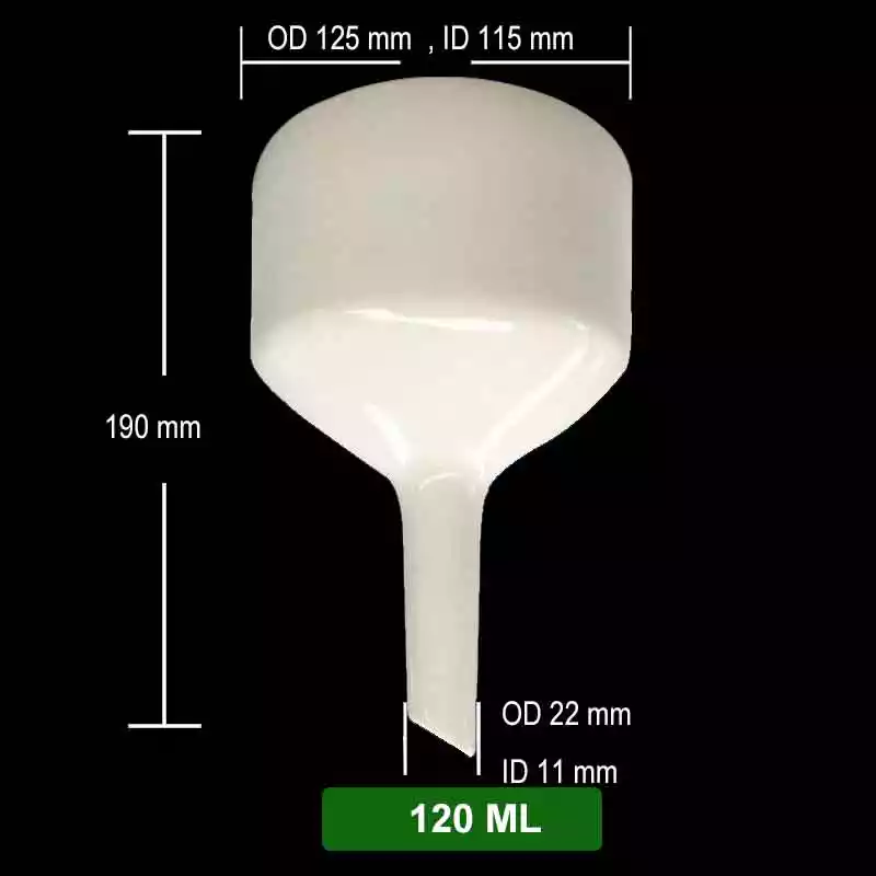 120 ml Buchner Funnel size details