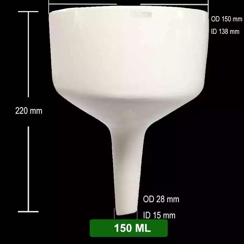 150 ml Buchner Funnel size details
