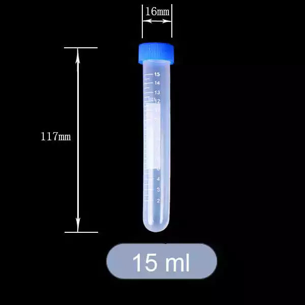 15ml Centrifuge tube size details