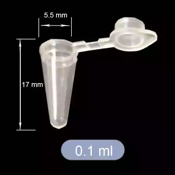 0.1 ml microcentrifuge tube size details