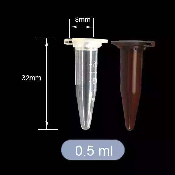 0.5ml centrifuge tube size details