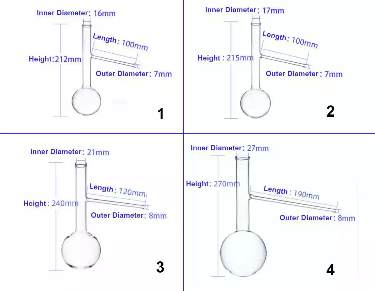 Distillation Flask for Petroleum size details