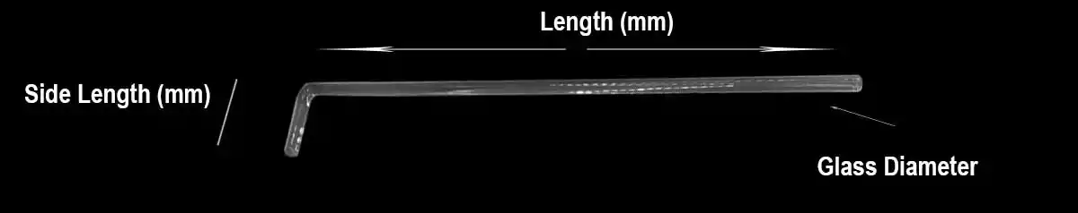 L shaped glass spreader size details