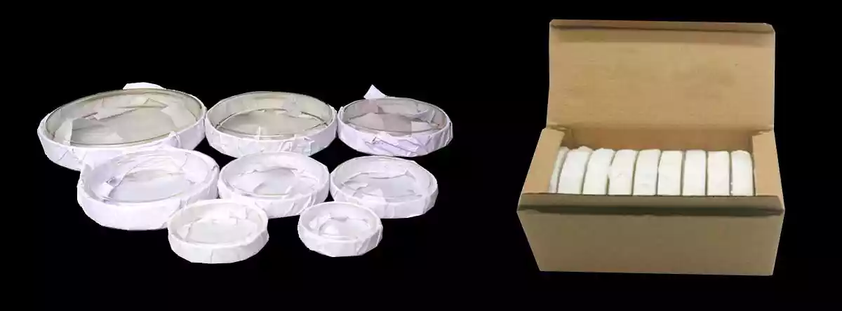 Glass Petri Dish Packing