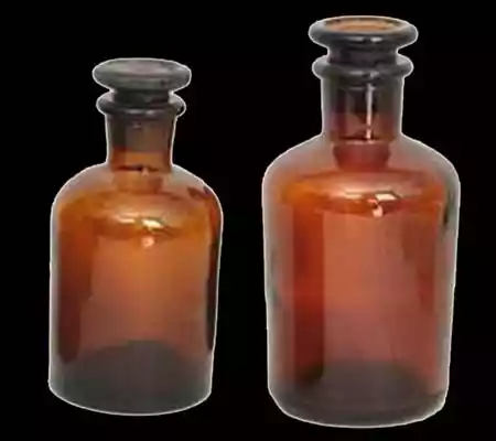 Frasco de reactivo de vidrio