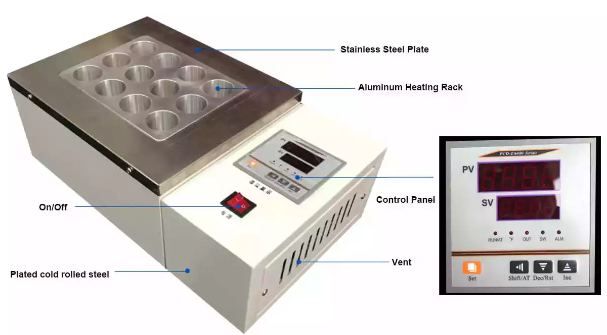 Digestor de laboratorio con función de calentamiento