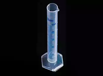Cilindro de medición de plástico de escala azul