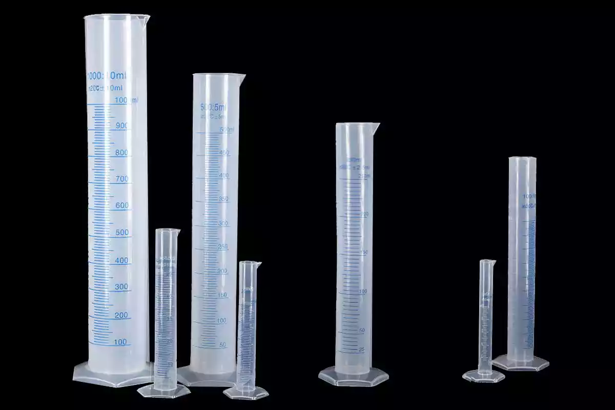Plastic Graduated Cylinder with blue scale