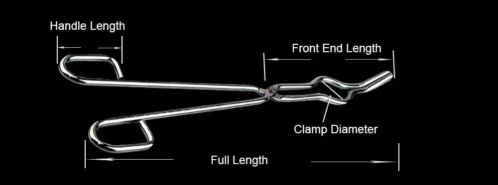 Stainless Steel Crucible Tongs size details