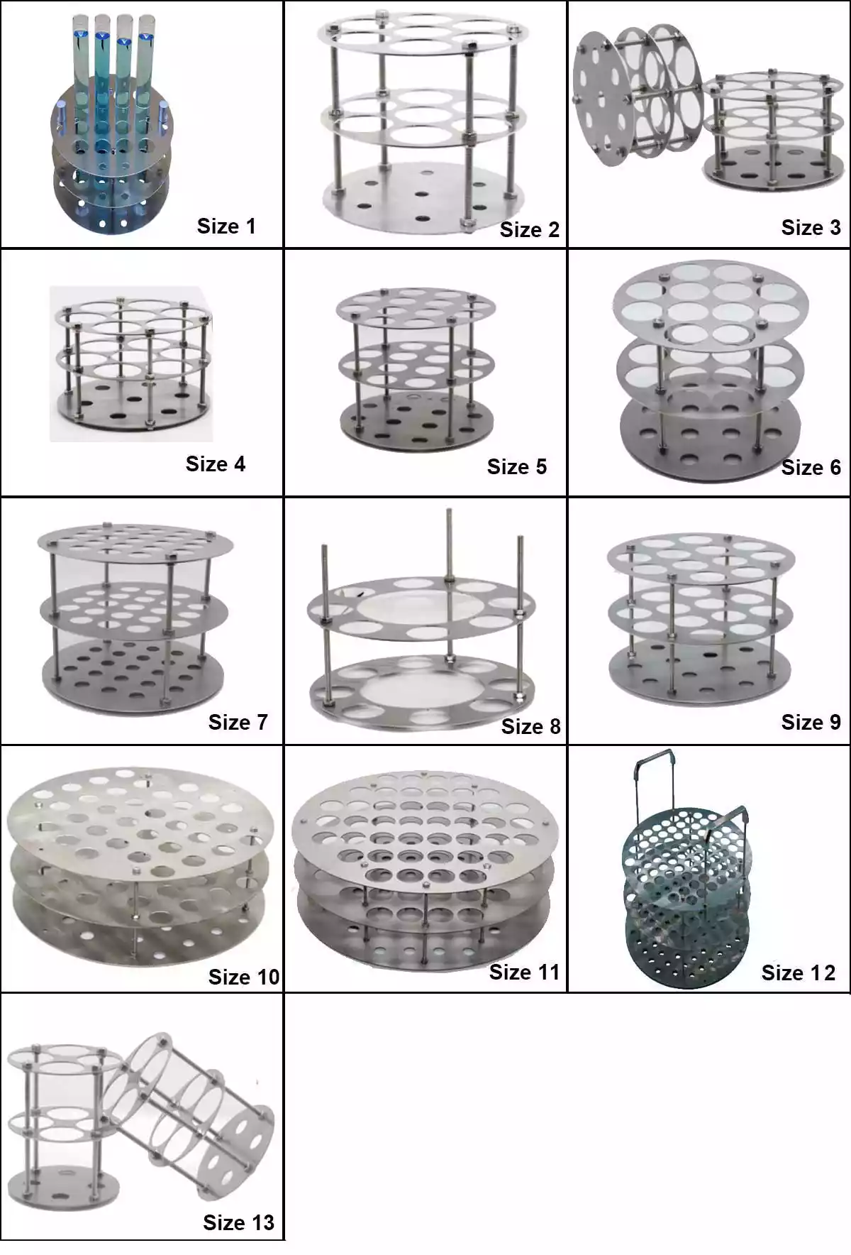 Round water bath test tube rack